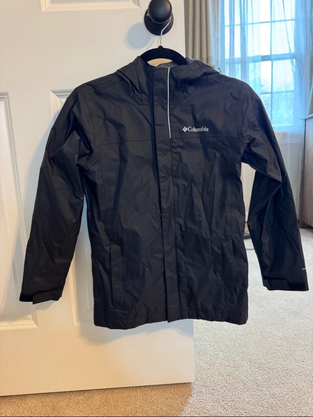 Columbia Boys Black Hooded Raincoat